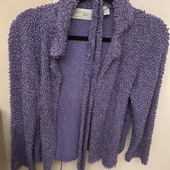 Vintage Nathan Road Boucle long sleeve purple sweater with removable tie - Picture 8 of 8